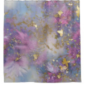 Paarse en gouden Glitter Storm Fantasy Douchegordijn (Voorkant)