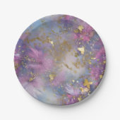 Paarse en gouden Glitter Storm Fantasy Papieren Bordje (Voorkant)