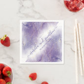 Paarse en gouden glitter Waterverf bruiloft servet (Insitu)