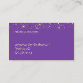 Paarse en gouden Glitterij Visitekaartje (Achterkant)
