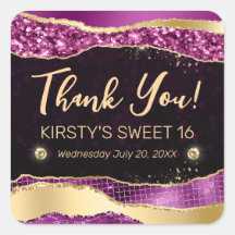 Paarse en gouden glitters glam tranen Sweet Sixtee