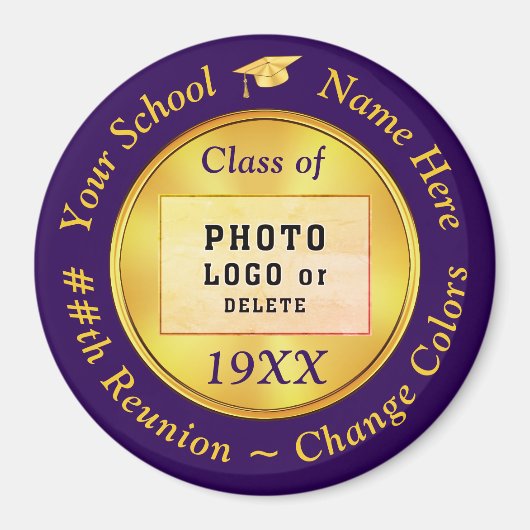 Paarse en Gouden, Goedkope Klasse Reunion Gifts, Magneet (Voorkant)
