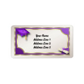 Paarse en gouden Grauation Adresetiketten Etiket (Voorkant)