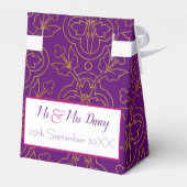 Paarse en gouden gunst doos bedankdoosjes (Achterkant)