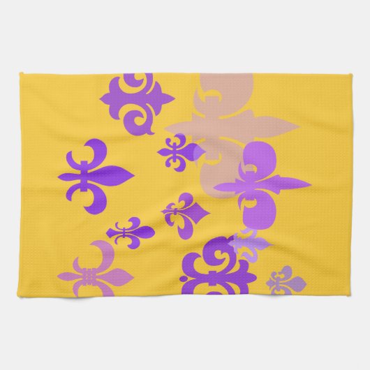 Paarse en gouden handdoek van de Lis Pattern Tea (Horizontaal)