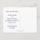 Paarse en gouden harten Foto Save The Date Aankondigingskaart (Achterkant)