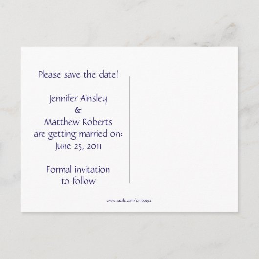 Paarse en gouden harten Foto Save The Date Aankondigingskaart (Achterkant)