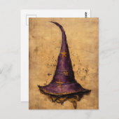 Paarse en gouden heks Pet Briefkaart (Voorkant / Achterkant)