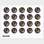 Paarse en gouden hoge hak schoen Stickers (Vel)