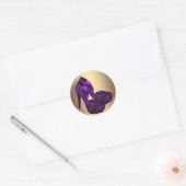 Paarse en gouden hoge hak schoen Stickers (Envelop)