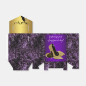 Paarse en gouden hoge hak schoen verjaardag bedankdoosjes (Uitgevouwen)