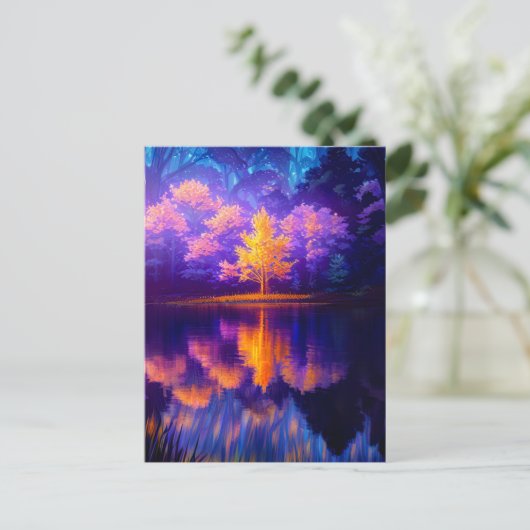 Paarse en Gouden in het Palet van de Natuur Briefkaart (Staand voorkant)