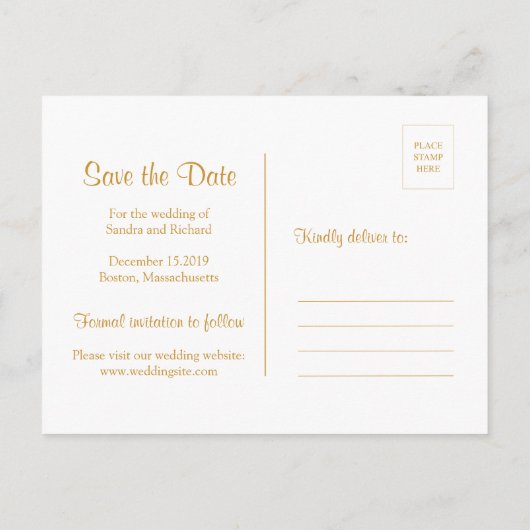 Paarse en gouden Indiase Paisley Save the Date Aankondigingskaart (Achterkant)