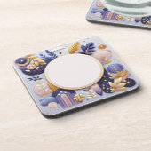 Paarse en gouden Initialen Onderzetter (Linkerzijde)