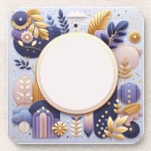 Paarse en gouden Initialen Onderzetter