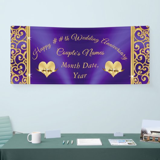Paarse en gouden Jubilea banners (Beurs)