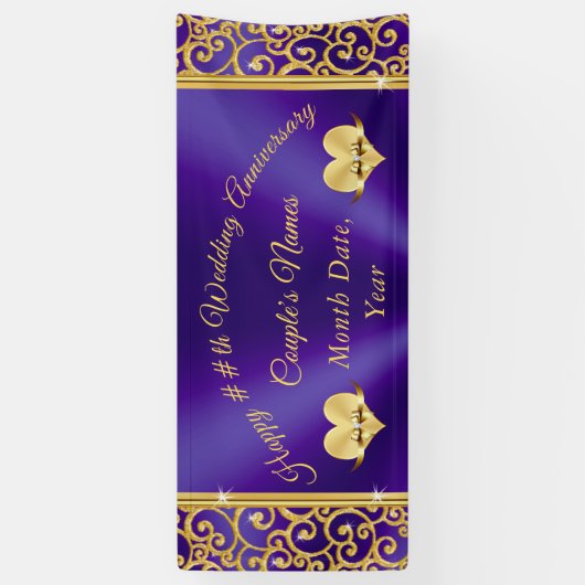 Paarse en gouden Jubilea banners (Verticaal)