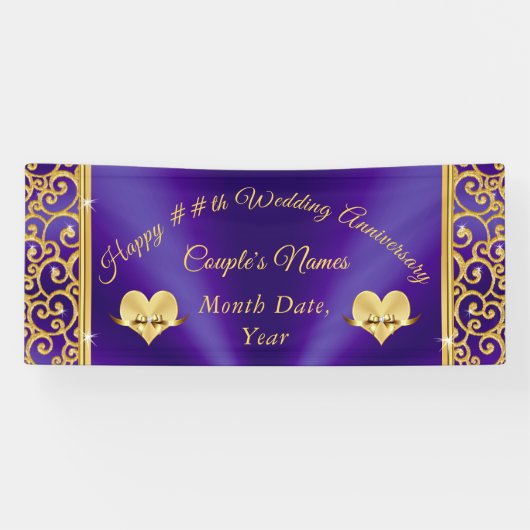 Paarse en gouden Jubilea banners (Horizontaal)