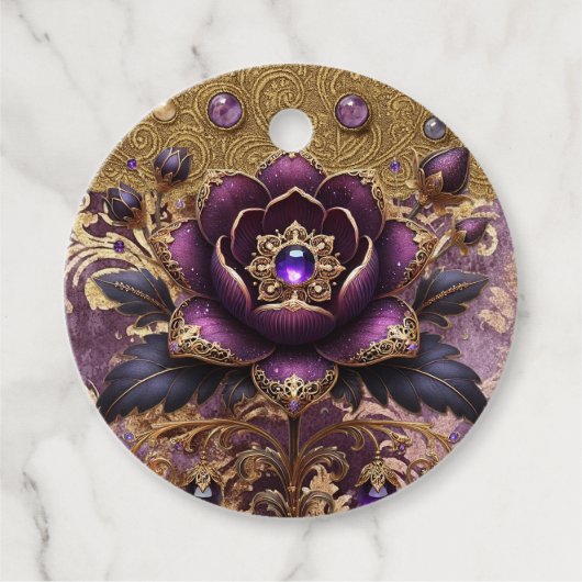 Paarse en gouden juwelen Dank u Label (Voorkant)