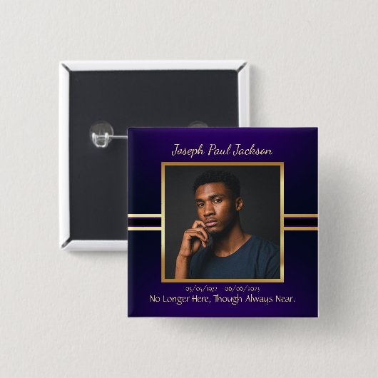 Paarse en gouden Keepsake Foto Button (Voorkant /achterkant)