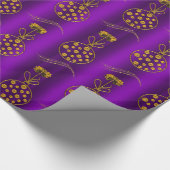 Paarse en gouden kerstcadeautjes cadeaupapier (Hoek)