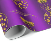 Paarse en gouden kerstcadeautjes cadeaupapier (Rol Hoek)