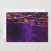 Paarse en gouden kerstcadeautjes kaart (Achterkant)