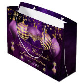 Paarse en gouden kerstcadeautjes Sweet 16 Groot Cadeauzakje (Achterkant Gekanteld)