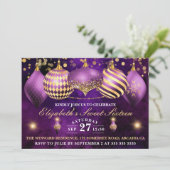 Paarse en gouden kerstcadeautjes Sweet 16 Kaart (Staand voorkant)