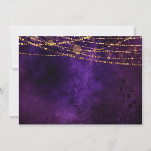 Paarse en gouden kerstcadeautjes Sweet 16 Kaart (Achterkant)