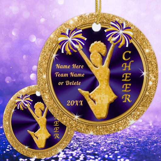 Paarse en gouden kerstcadeautjes van het Kheer Tea Keramisch Ornament