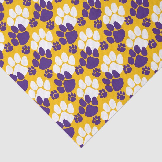 Paarse en gouden kleine pootafdrukken tissuepapier (Detail)