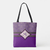 Paarse en gouden koninklijke Abstract Tote Bag (Achterkant)
