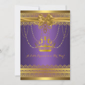 Paarse en gouden kroon Baby shower Kaart (Voorkant)