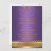 Paarse en gouden kroon Baby shower Kaart (Achterkant)