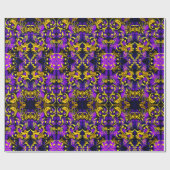 Paarse en gouden kunstdecostijl cadeaupapier (Vlak)