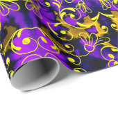 Paarse en gouden kunstdecostijl cadeaupapier (Rol Hoek)