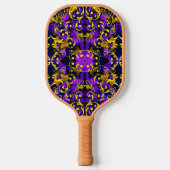 Paarse en gouden kunstdecostijl pickleball paddle (Voorkant)
