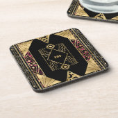 Paarse en gouden kunsten Deco Bier Onderzetter (Linkerzijde)