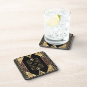 Paarse en gouden kunsten Deco Bier Onderzetter (Rechterzijde)