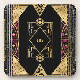 Paarse en gouden kunsten Deco Bier Onderzetter