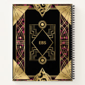 Paarse en gouden kunsten Deco Notitieboek (Achterkant)