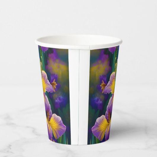 Paarse en gouden kunststofkoppen papieren bekers (Rechts)