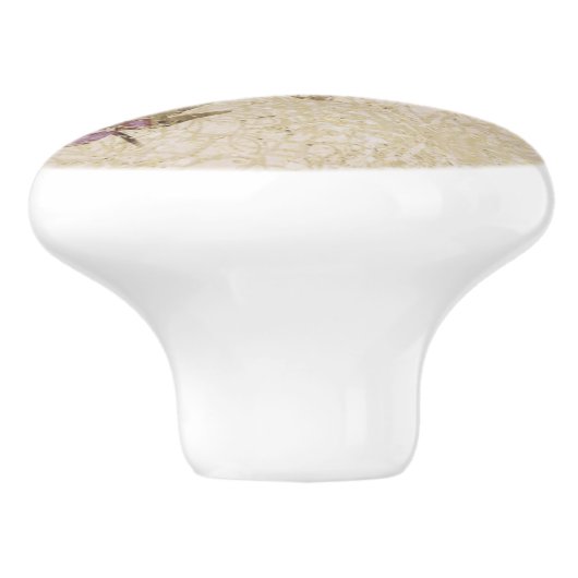 Paarse en gouden libellen Dragonfly - Aangepaste a Keramische Knop (Zijkant)