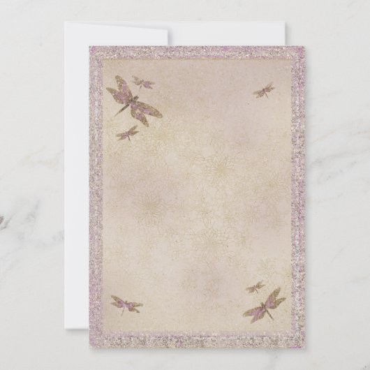 Paarse en gouden libellen kaart (Achterkant)