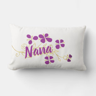 Paarse en gouden "look" Floral Buitenkussen