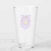 Paarse en gouden Louisiana Tiger Fan Art Pint Glas (Achterkant)