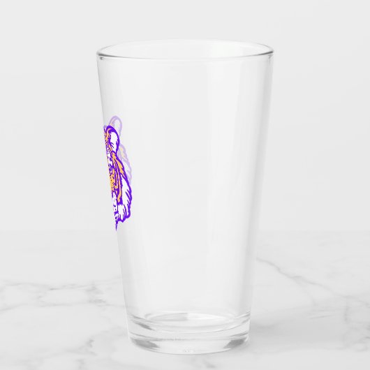 Paarse en gouden Louisiana Tiger Fan Art Pint Glas (Links)