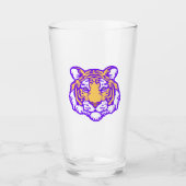 Paarse en gouden Louisiana Tiger Fan Art Pint Glas (Voorkant)