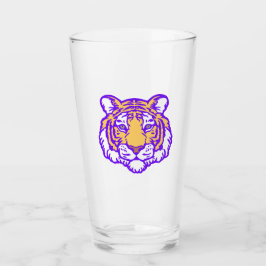 Paarse en gouden Louisiana Tiger Fan Art Pint Glas